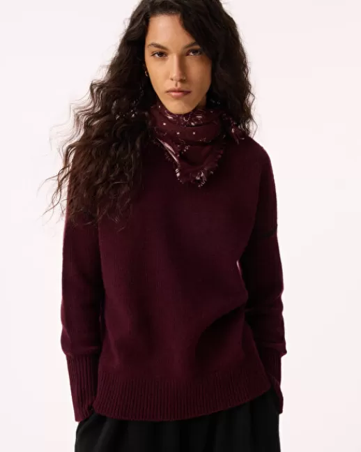 Kujten Pulls & Sweats | Pull Fifi Pull Cachemire Col Rond, 6 fils BORDEAUX