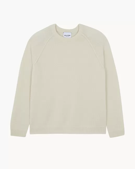 Kujten Pulls & Sweats | Pull Jojo Pull Cachemire Homme Col Rond, 2 fils Blanc