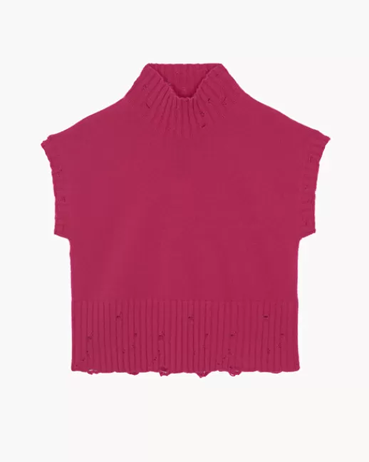 Kujten Pulls & Sweats | Pull Lala Pull Cachemire Femme Col Cheminu00e9e, 4 fils RosePivoine