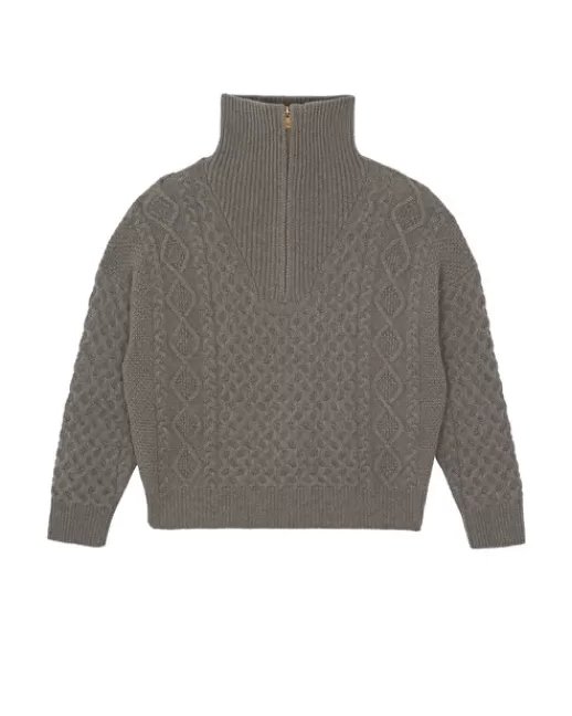 Kujten Pulls & Sweats | Pull Maddox Pull Col Camioneur Cachemire Torsadu00e9, 6 fils TAUPEMOULINE