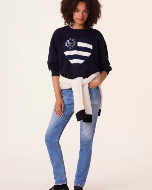 Kujten Pulls & Sweats | Pull Madison Pull Cu009cur Cachemire Col Rond, 10 fils Bleumarinefoncé