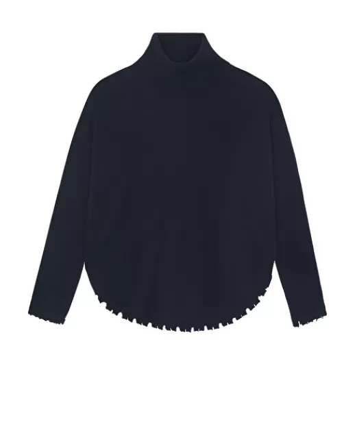 Kujten Pulls & Sweats | Pull Mavis Pull Cachemire Col Roulu00e9 Liquette, 2 fils Bleumarinefoncé