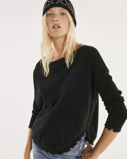 Kujten Pulls & Sweats | Pull Mela Pull Cachemire Col Rond Liquette, 2 fils Noir