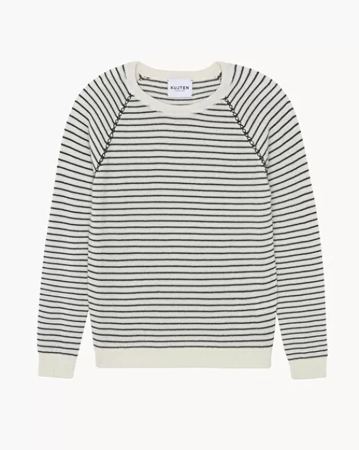 Kujten Pulls & Sweats | Pull Nami Marin Pull Col Rond Sweat Cachemire, 2 fils Blanc