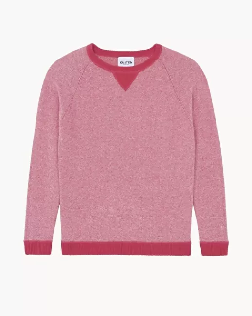 Kujten Pulls & Sweats | Pull Nami Pull Col Rond Sweat Cachemire, 2 fils Fuschia