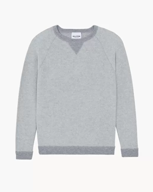 Kujten Pulls & Sweats | Pull Nami Pull Col Rond Sweat Cachemire, 2 fils GrisChiné