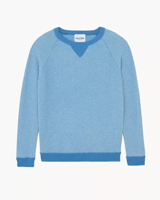 Kujten Pulls & Sweats | Pull Nami Pull Col Rond Sweat Cachemire, 2 fils bleuazur