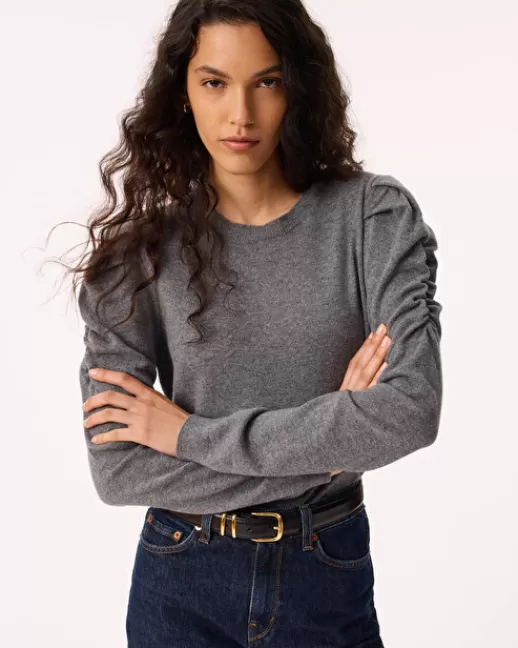 Kujten Pulls & Sweats | Pull Naoto Pull Cachemire Femme Col Rond Grisflanelle