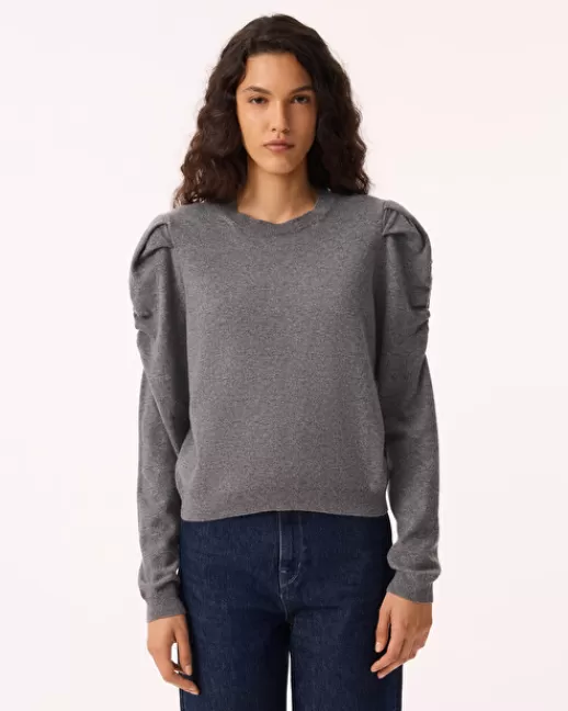 Kujten Pulls & Sweats | Pull Naoto Pull Cachemire Femme Col Rond Grisflanelle