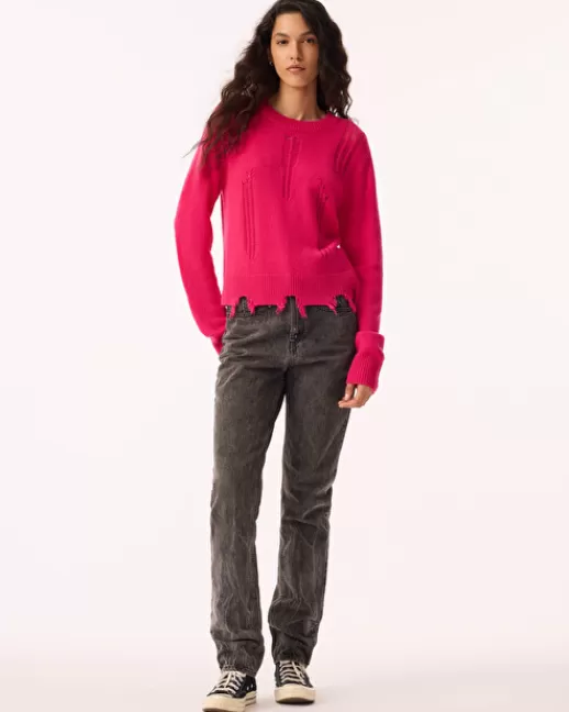 Kujten Pulls & Sweats | Pull Nesua Pull Cachemire Femme Col Rond, 4 fils RosePivoine