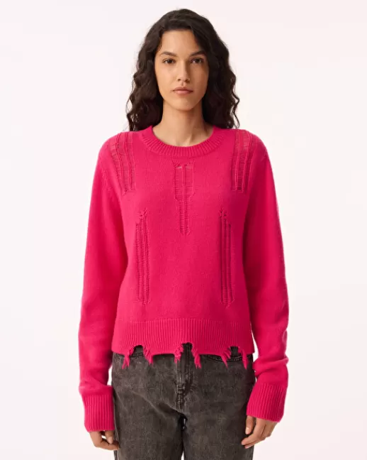 Kujten Pulls & Sweats | Pull Nesua Pull Cachemire Femme Col Rond, 4 fils RosePivoine