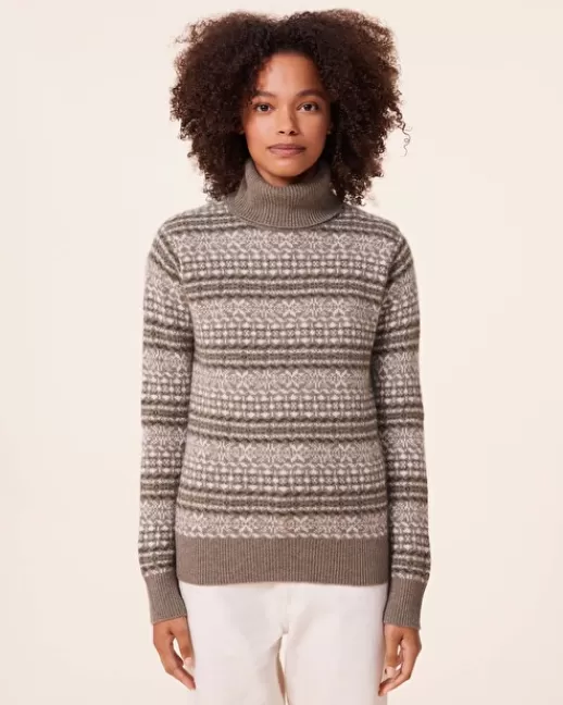 Kujten Pulls & Sweats | Pull Oprah Pull Cachemire Col Cheminu00e9e Jacquard, 4 fils KAKICHINE