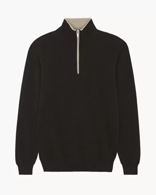 Kujten Pulls & Sweats | Pull Paul Pull Cachemire Homme Col Camionneur, 2 fils MARRON