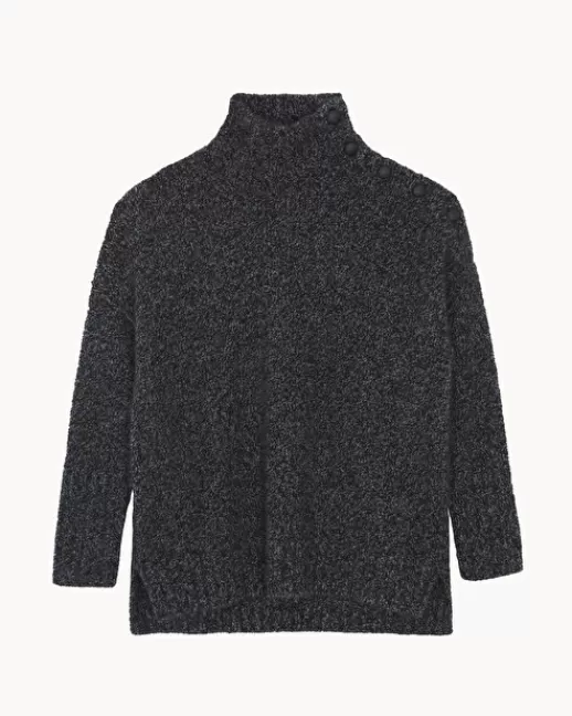 Kujten Pulls & Sweats | Pull Pinko Bouclette Pull Cachemire Femme Col Cheminu00e9e, 4 fils GRISANTHRACITE