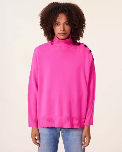 Kujten Pulls & Sweats | Pull Pinko Pull Cachemire Col Cheminu00e9 Boutons Doru00e9s, 4 fils Rosenéon