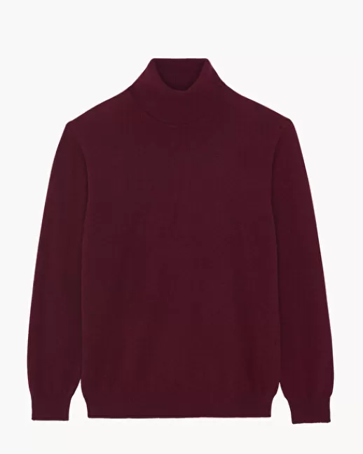 Kujten Pulls & Sweats | Pull Raph Pull Cachemire Col Roulu00e9 Homme Basic, 2 fils BORDEAUX