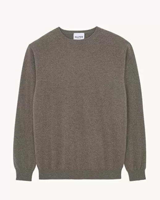 Kujten Pulls & Sweats | Pull Ray Pull Cachemire Col Rond Basic , 2 fils TAUPEMOULINE