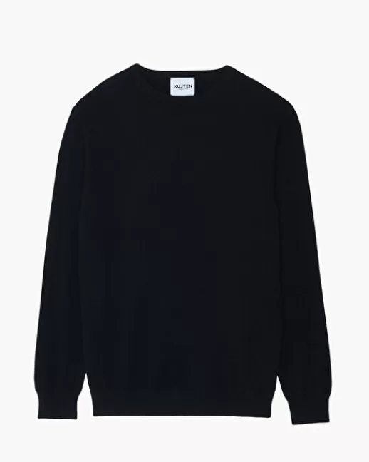 Kujten Pulls & Sweats | Pull Ray Pull Cachemire Col Rond Basic , 2 fils Noir