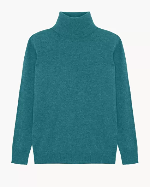 Kujten Pulls & Sweats | Pull Romy Pull 100% cachemire col roulu00e9 basic VERT