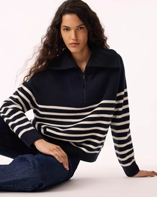 Kujten Pulls & Sweats | Pull Sam Pull Cachemire Femme, 6 fils Bleumarinefoncé