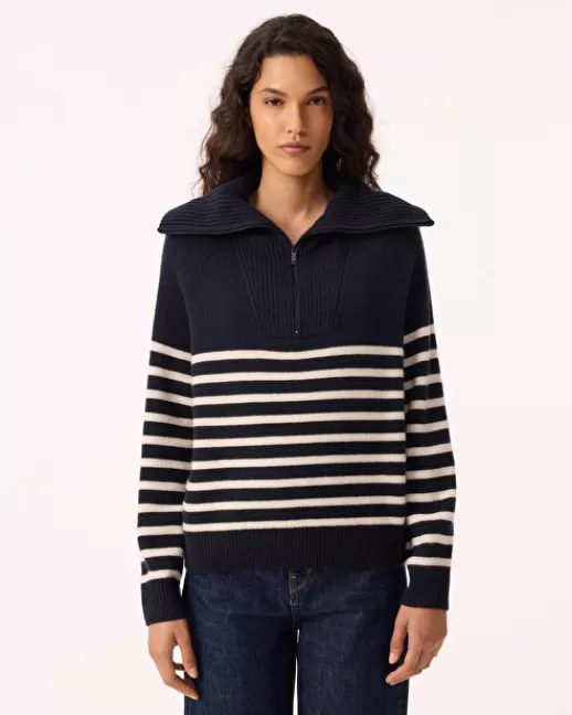 Kujten Pulls & Sweats | Pull Sam Pull Cachemire Femme, 6 fils Bleumarinefoncé