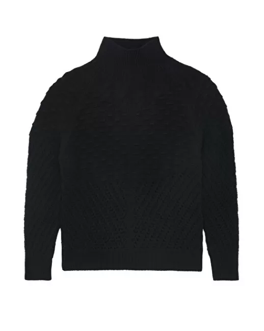 Kujten Pulls & Sweats | Pull Snowbird Pull Cachemire Col Cheminu00e9e, 6 fils Noir