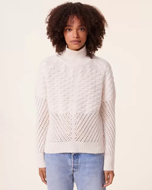 Kujten Pulls & Sweats | Pull Snowbird Pull Cachemire Col Cheminu00e9e, 6 fils Blanc