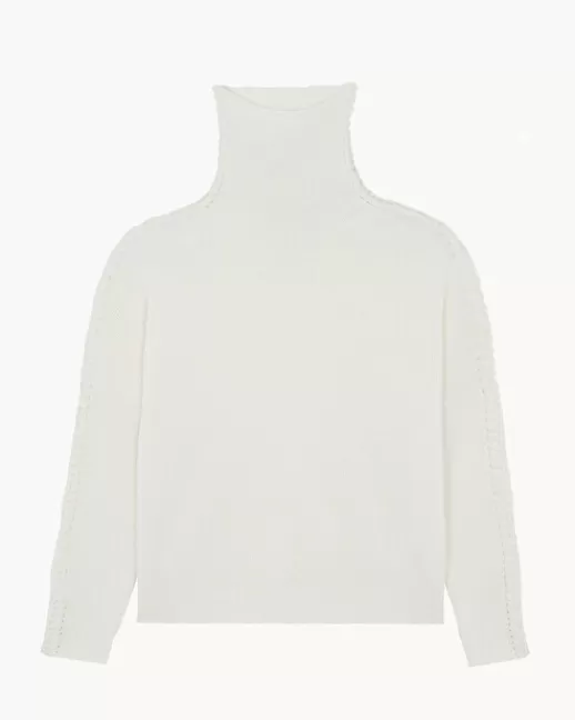 Kujten Pulls & Sweats | Pull Thea Pull Cachemire Femme Col Cheminu00e9e, 2 fils Blanc