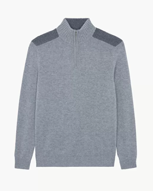 Kujten Pulls & Sweats | Pull Theo Pull Cachemire Homme, 2 fils GrisChiné