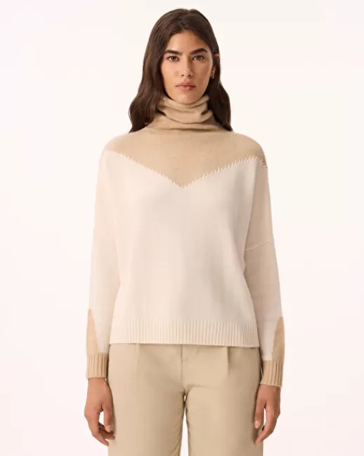 Kujten Pulls & Sweats | Pull Tila West Pull Cachemire Col Cheminu00e9e, 4 fils Blanc