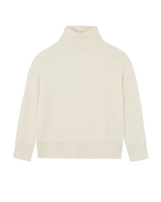 Kujten Pulls & Sweats | Pull Ullo Pull Col Cheminu00e9e Cachemire Milano, 2 fils Blanc