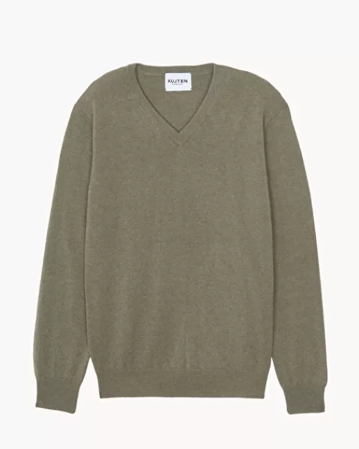 Kujten Pulls & Sweats | Pull Vince Pull Cachemire Col V Basic , 2 fils KAKICHINE